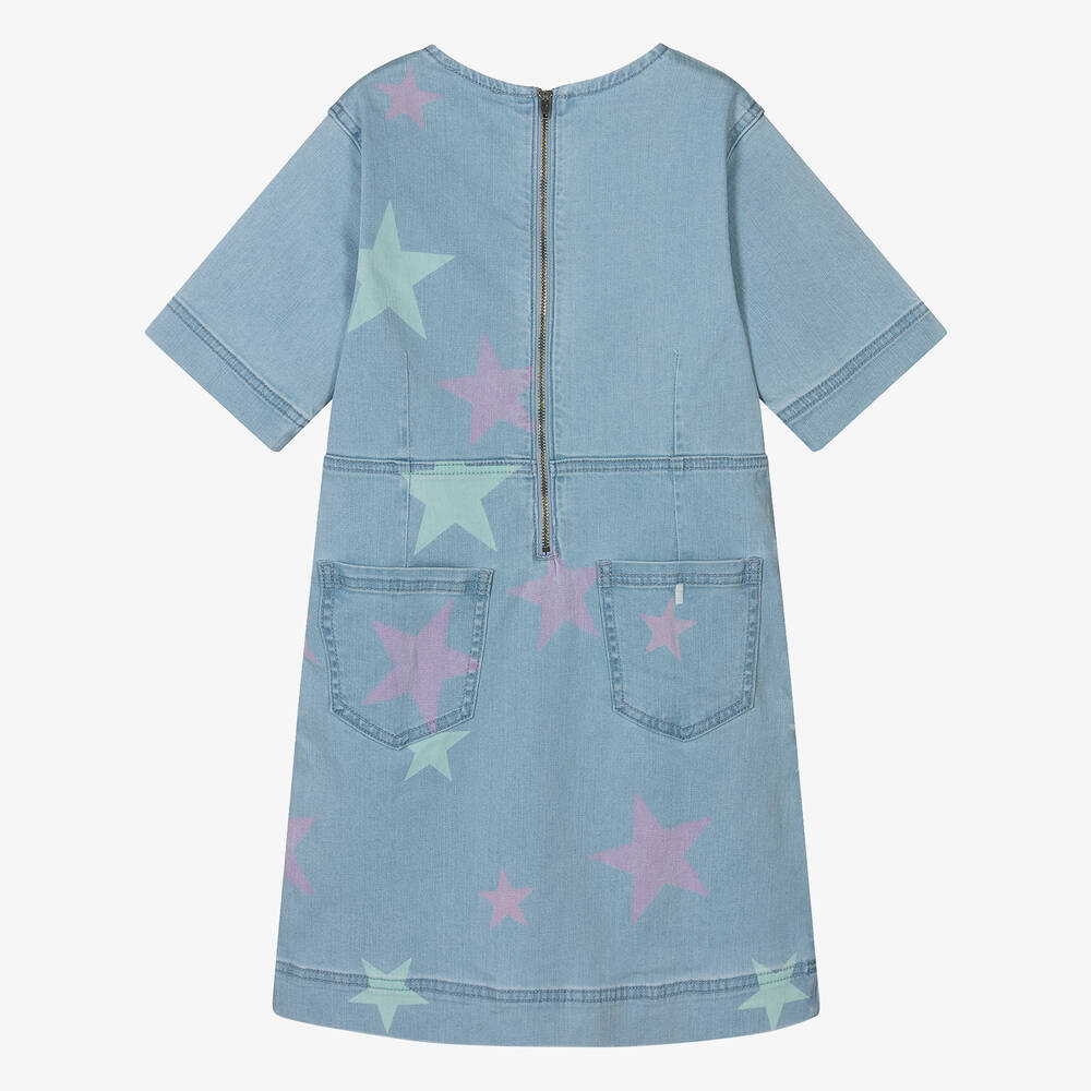 Stella McCartney Kids-Teen Girls Blue Star Print Denim Dress | Childrensalon Outlet