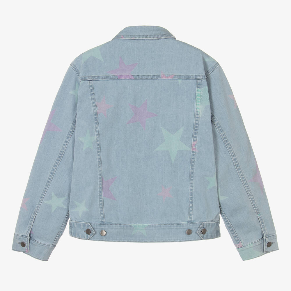 Stella McCartney Kids Teen Girls Blue Star Print Denim Jacket
