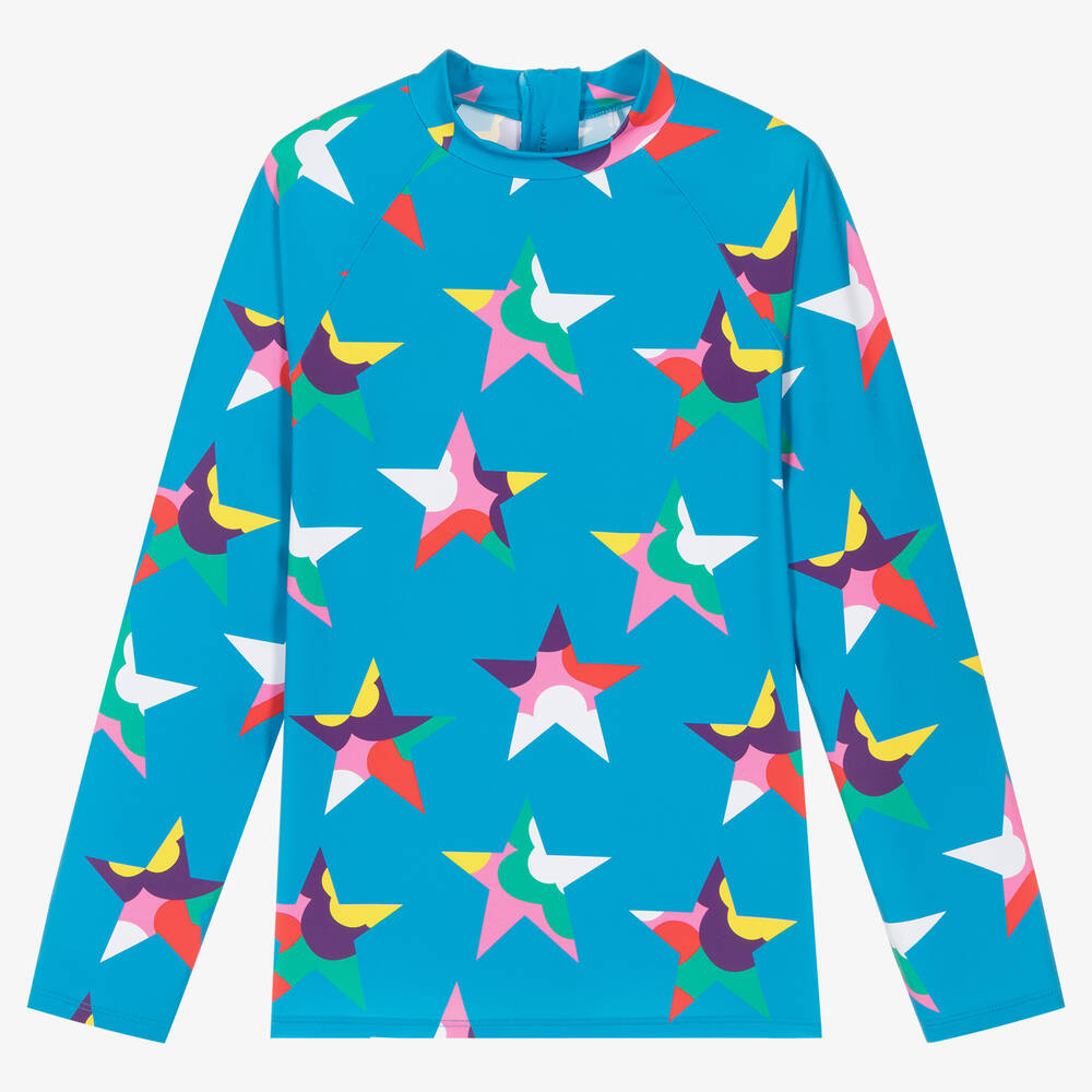 Stella McCartney Kids - Blaues Teen Stern-UV-Schutzoberteil | Childrensalon