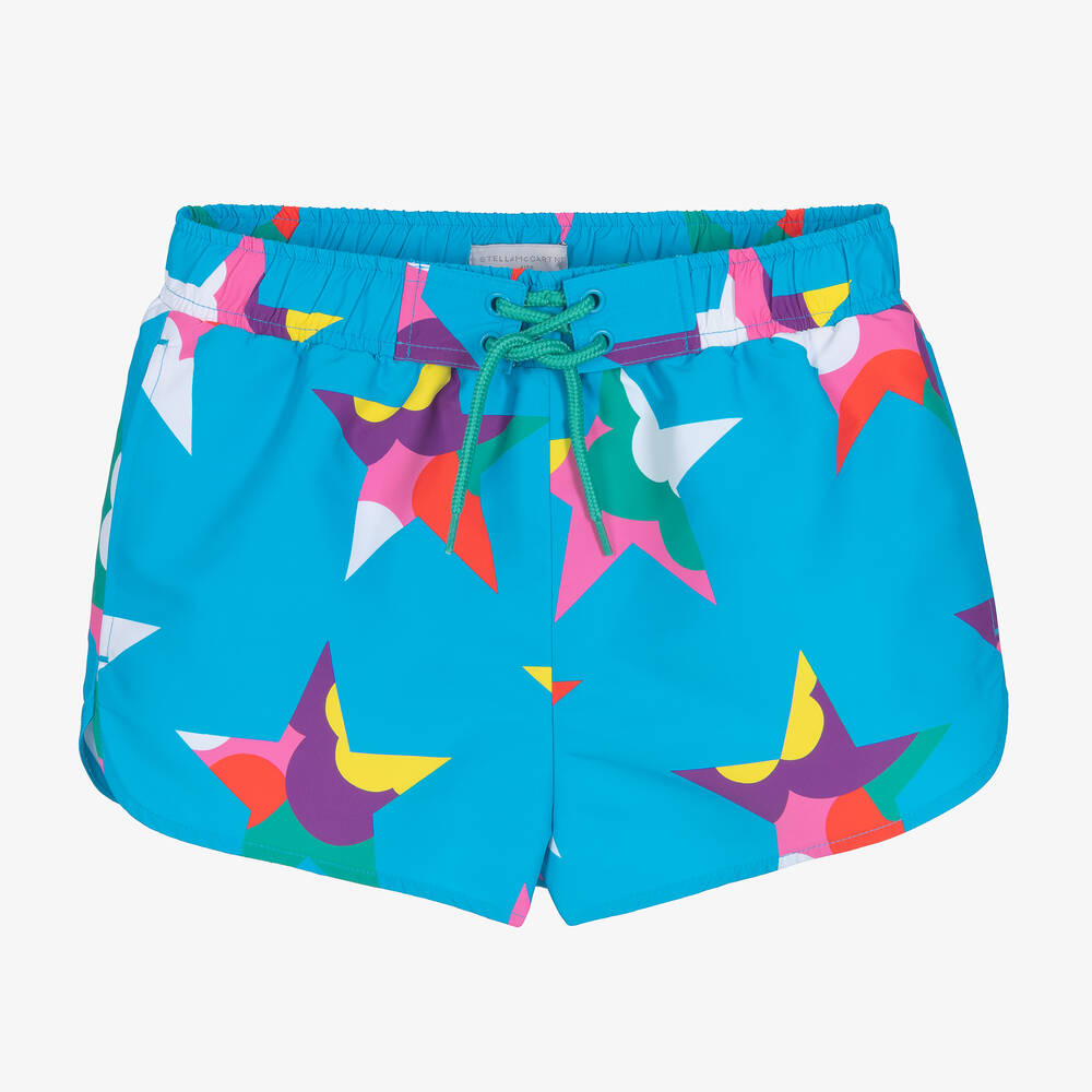 Stella McCartney Kids - Teen Girls Blue Stars Swim Shorts | Childrensalon