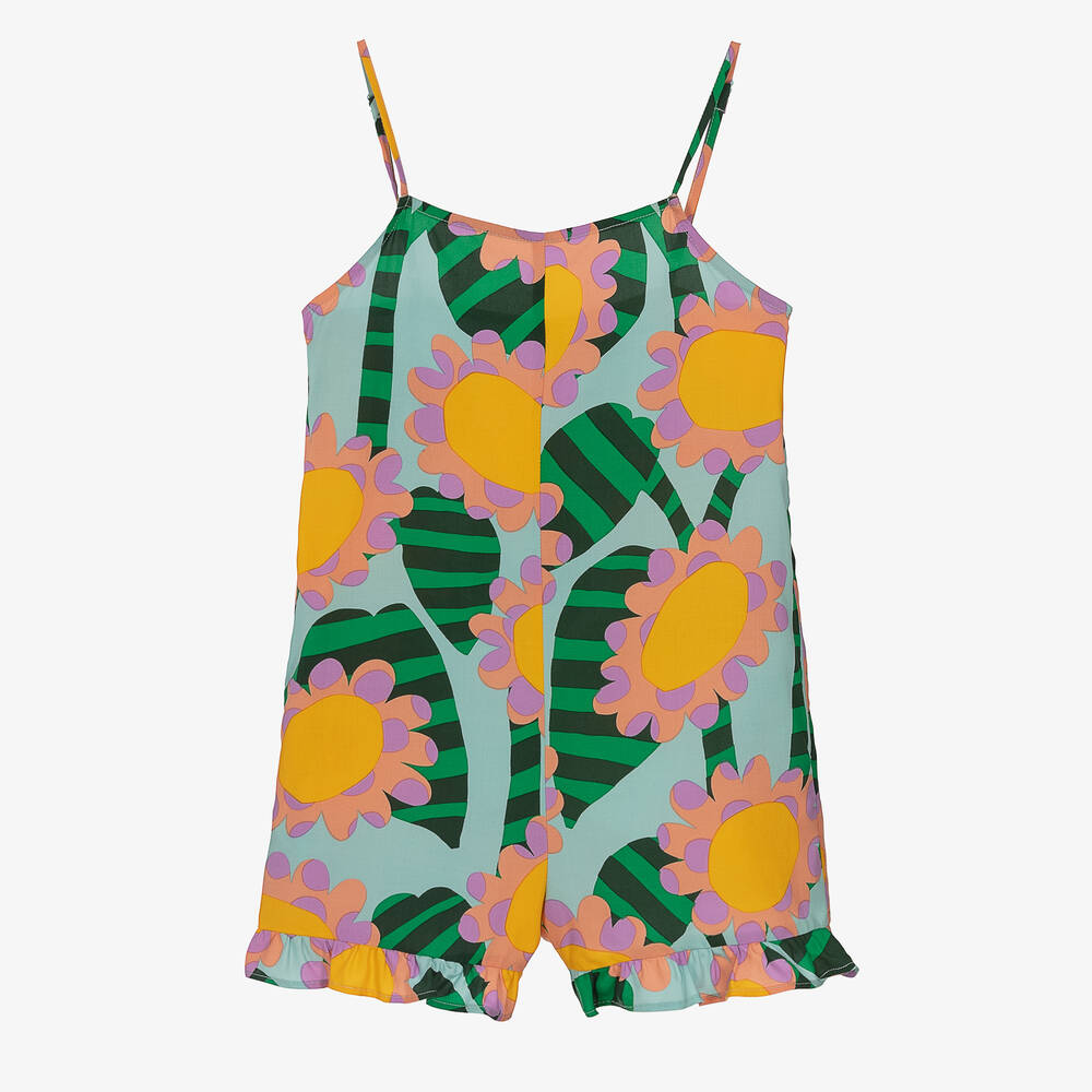 Stella McCartney Kids-Teen Girls Blue Sunflower Playsuit | Childrensalon Outlet