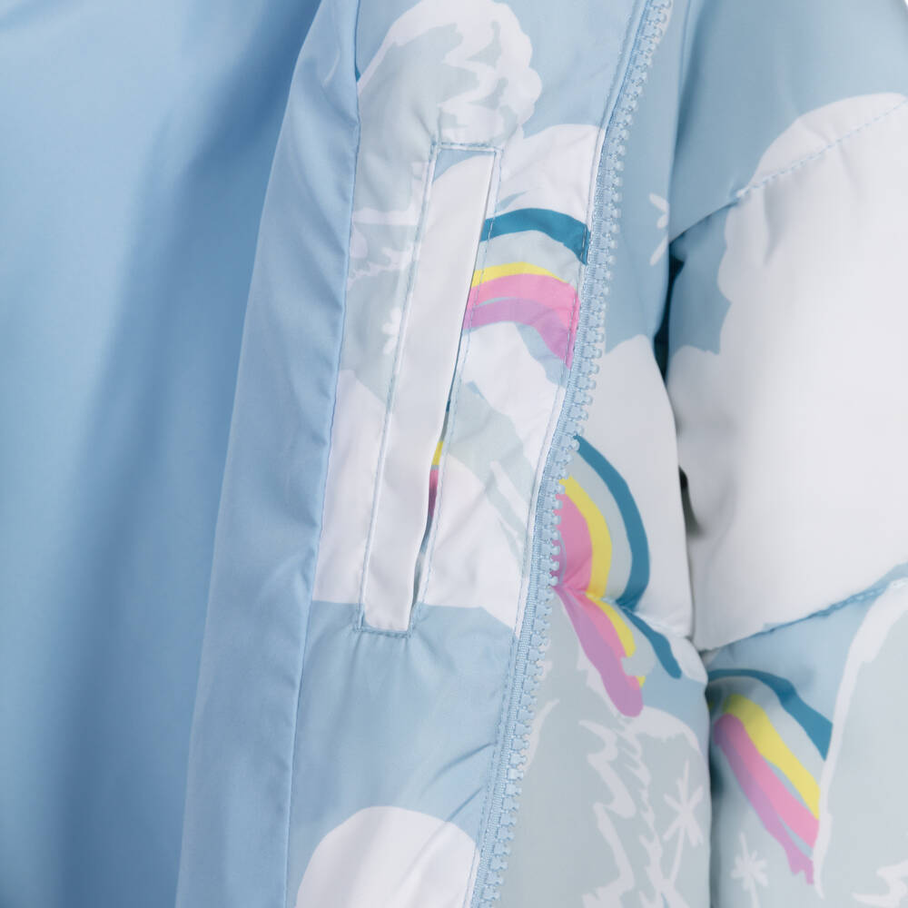 Stella McCartney Kids-جاكيت بافر بطبعة يونيكورن لون أزرق تينز بناتي | Childrensalon Outlet