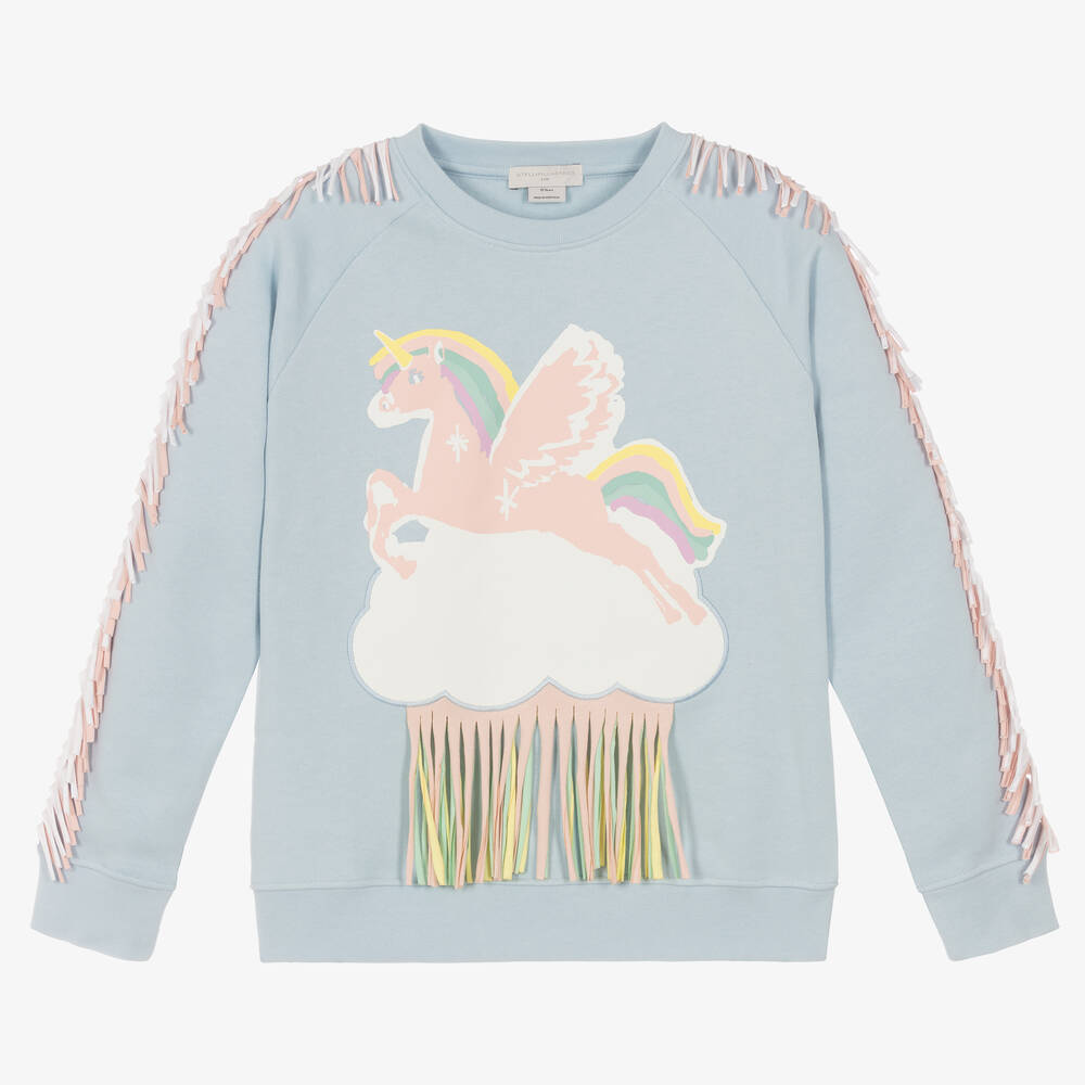 Stella McCartney Kids - Teen Girls Blue Unicorn Sweatshirt | Childrensalon