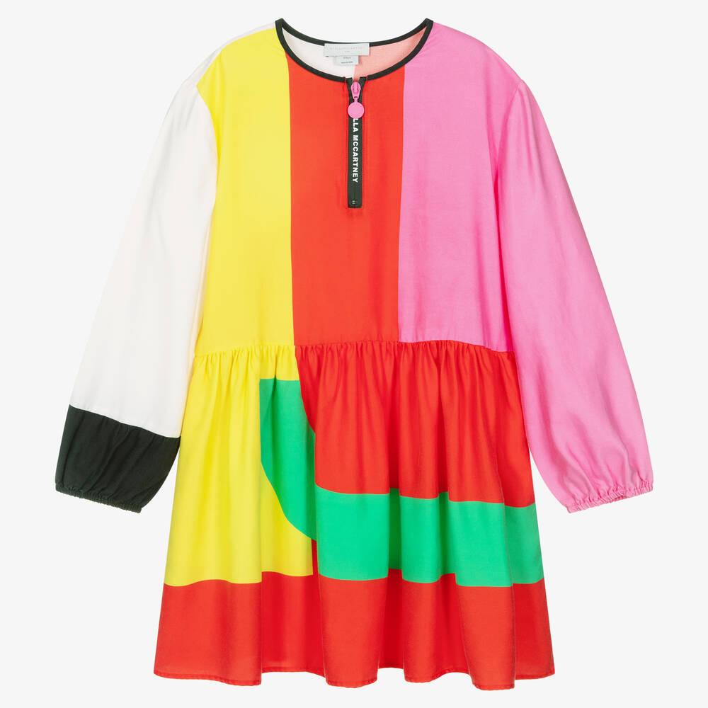 Stella McCartney Kids - Платье с цветовыми блоками для девочек-подростков | Childrensalon