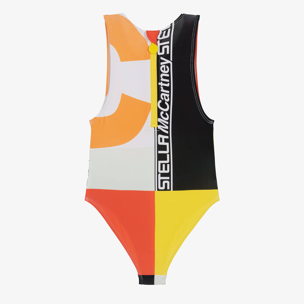 Stella McCartney Kids-Teen Girls Colourblock Logo Swimsuit (UPF50+) | Childrensalon Outlet