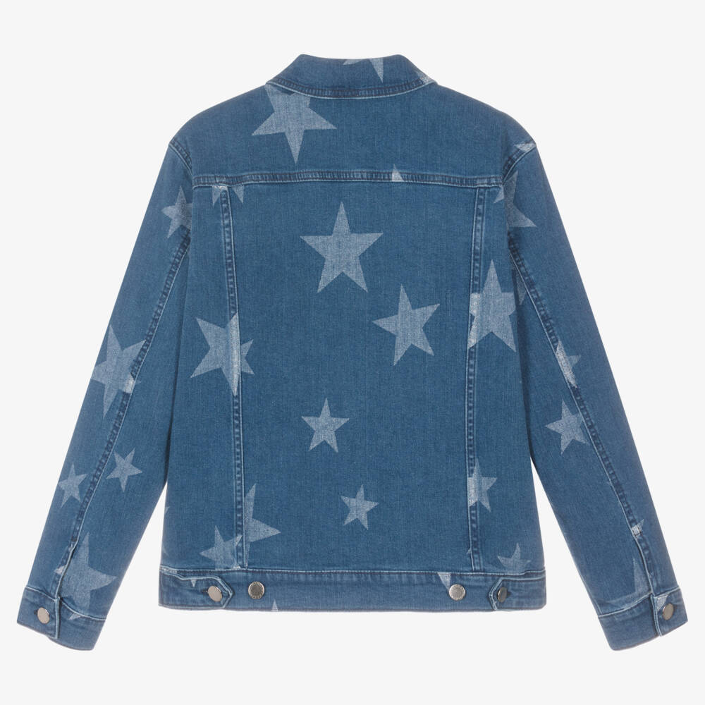 Stella McCartney Kids-Teen Girls Dark Blue Star Print Denim Jacket | Childrensalon Outlet