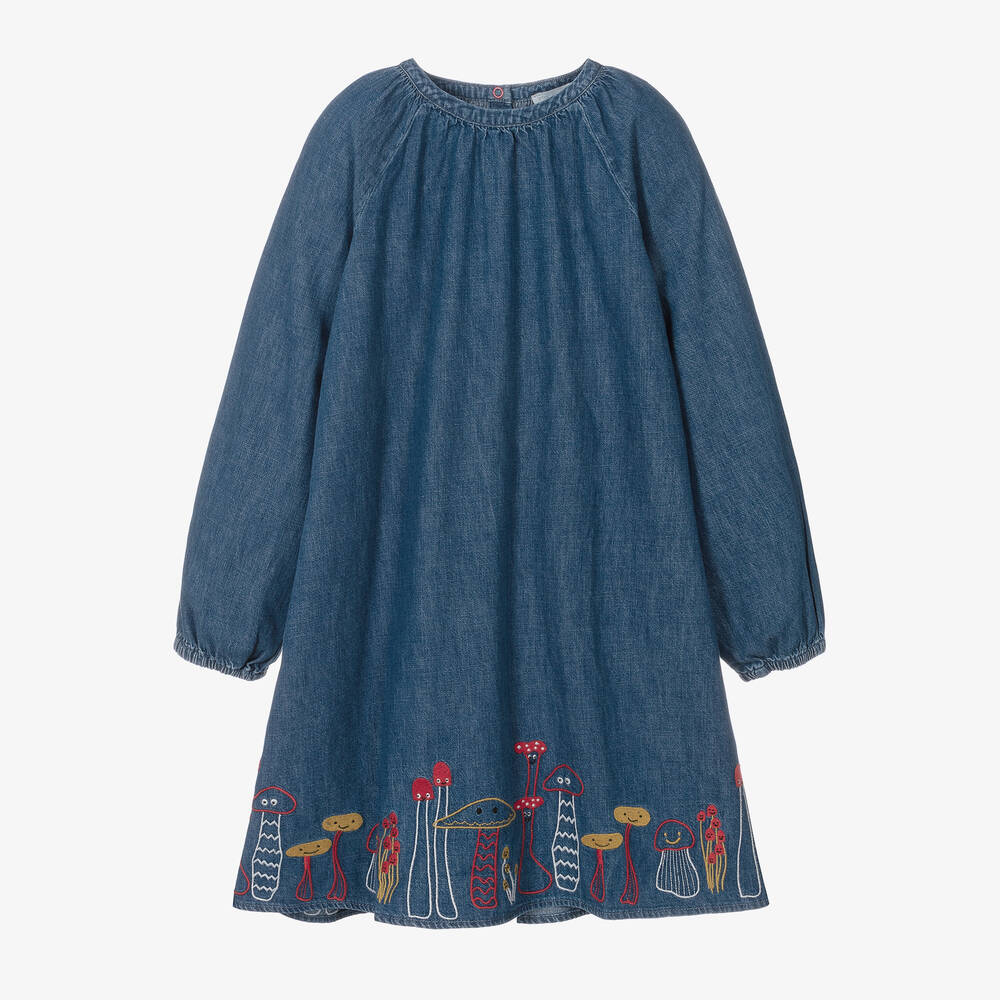 Stella McCartney Kids-Teen Girls Denim Mushroom Dress | Childrensalon Outlet