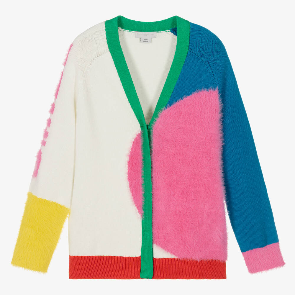 Stella McCartney Kids - كارديغان مزيج قطن عضوي محبوك بطبعة ملونة | Childrensalon