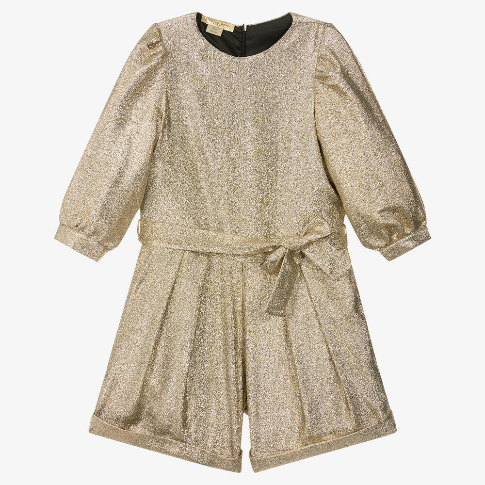 Stella McCartney Kids - Goldener Teen Glitzer-Playsuit (M) | Childrensalon