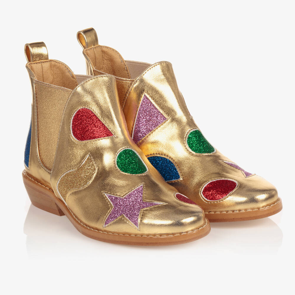 Stella McCartney Kids - Ботинки цвета золотистый металлик для девочек-подростков | Childrensalon