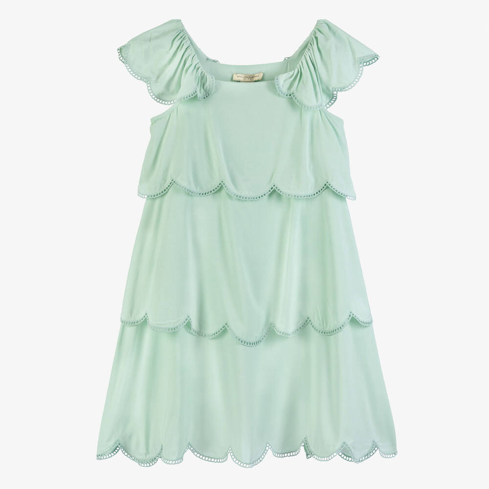 Stella McCartney Kids-Teen Girls Green Layered Dress | Childrensalon Outlet