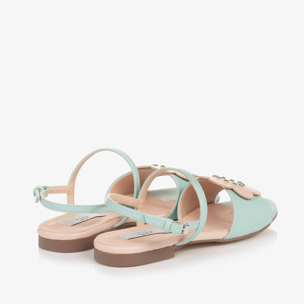 Stella McCartney Kids-Teen Girls Green & Pink Flower Sandals | Childrensalon Outlet