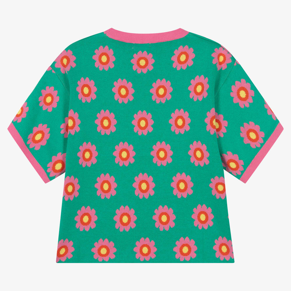 Stella McCartney Kids-Teen Girls Green & Pink Flowers Top | Childrensalon Outlet