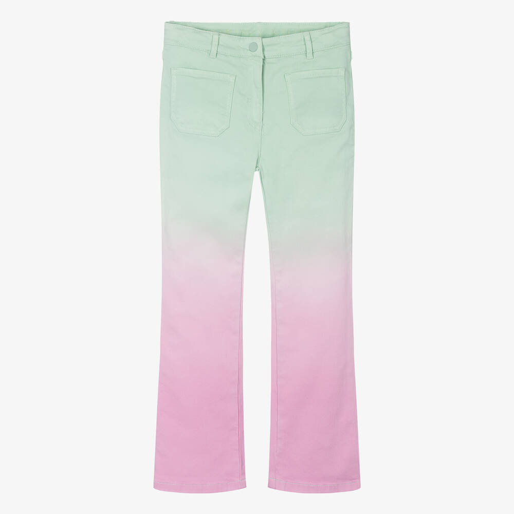 Stella McCartney Kids-Teen Girls Green & Pink Ombré Flared Jeans | Childrensalon Outlet