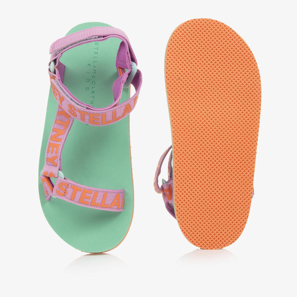 Stella McCartney Kids-Teen Girls Green & Purple Velcro Sandals | Childrensalon Outlet