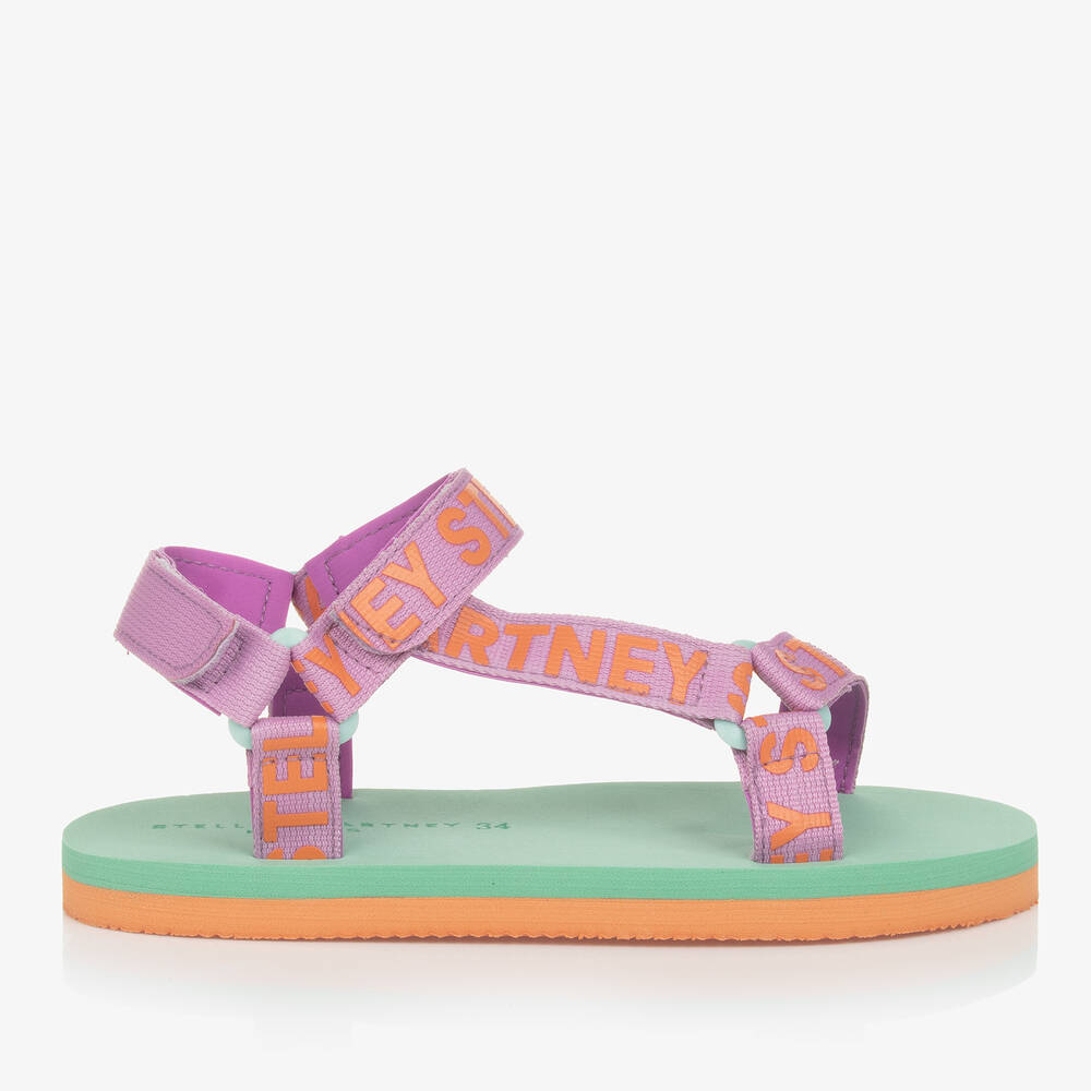 Stella McCartney Kids-Teen Girls Green & Purple Velcro Sandals | Childrensalon Outlet