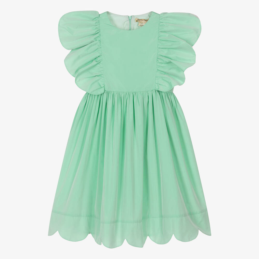 Stella McCartney Kids-Teen Girls Green Taffeta Dress | Childrensalon Outlet