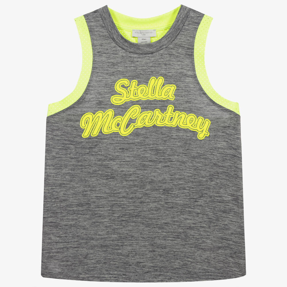 Stella McCartney Kids-Teen Girls Grey Logo Vest Top | Childrensalon Outlet