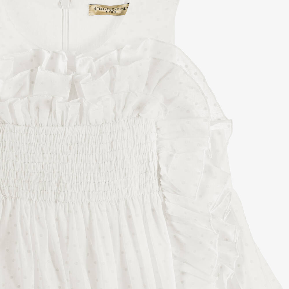 Stella McCartney Kids-Teen Girls Ivory Cotton Dress | Childrensalon Outlet