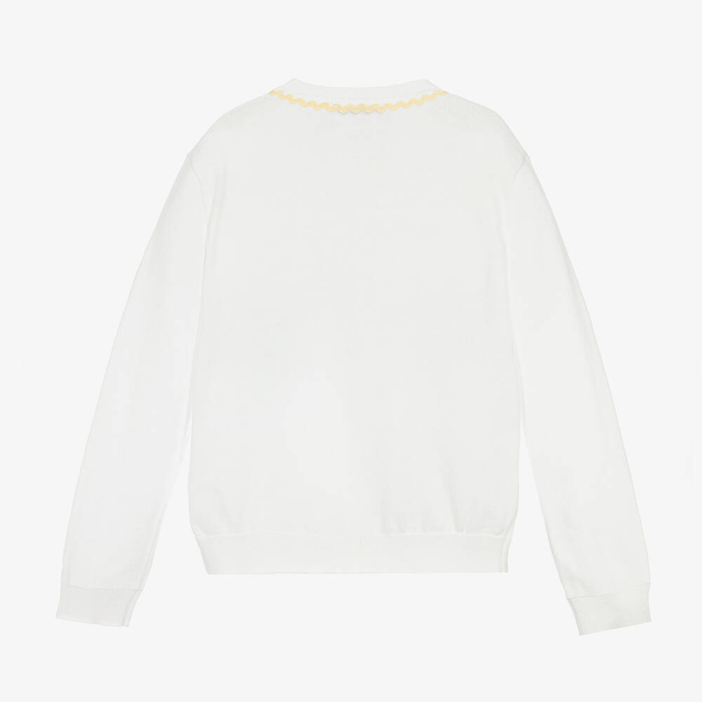 Stella McCartney Kids-Teen Girls Ivory Floral Cotton Cardigan | Childrensalon Outlet