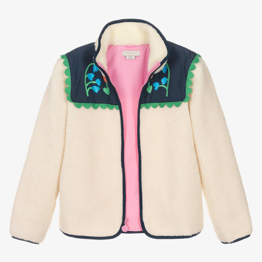 Stella McCartney Kids-Teen Girls Ivory Floral Fleece Jacket | Childrensalon Outlet