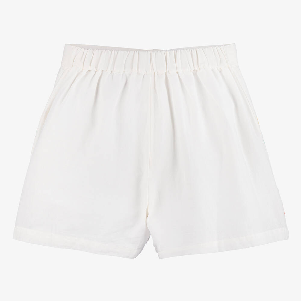 Stella McCartney Kids-Teen Girls Ivory Floral Linen Shorts | Childrensalon Outlet