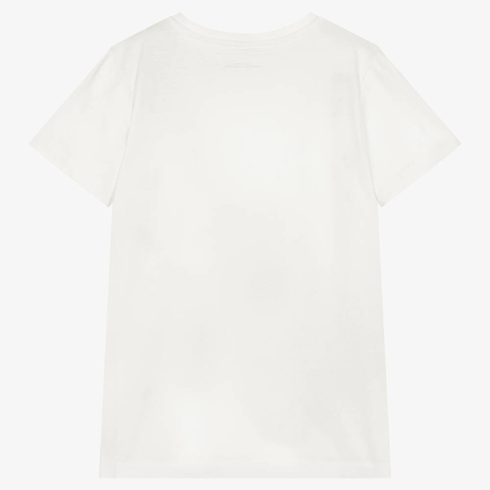Stella McCartney Kids-تيشيرت تينز بناتي قطن عضوي لون عاجي | Childrensalon Outlet