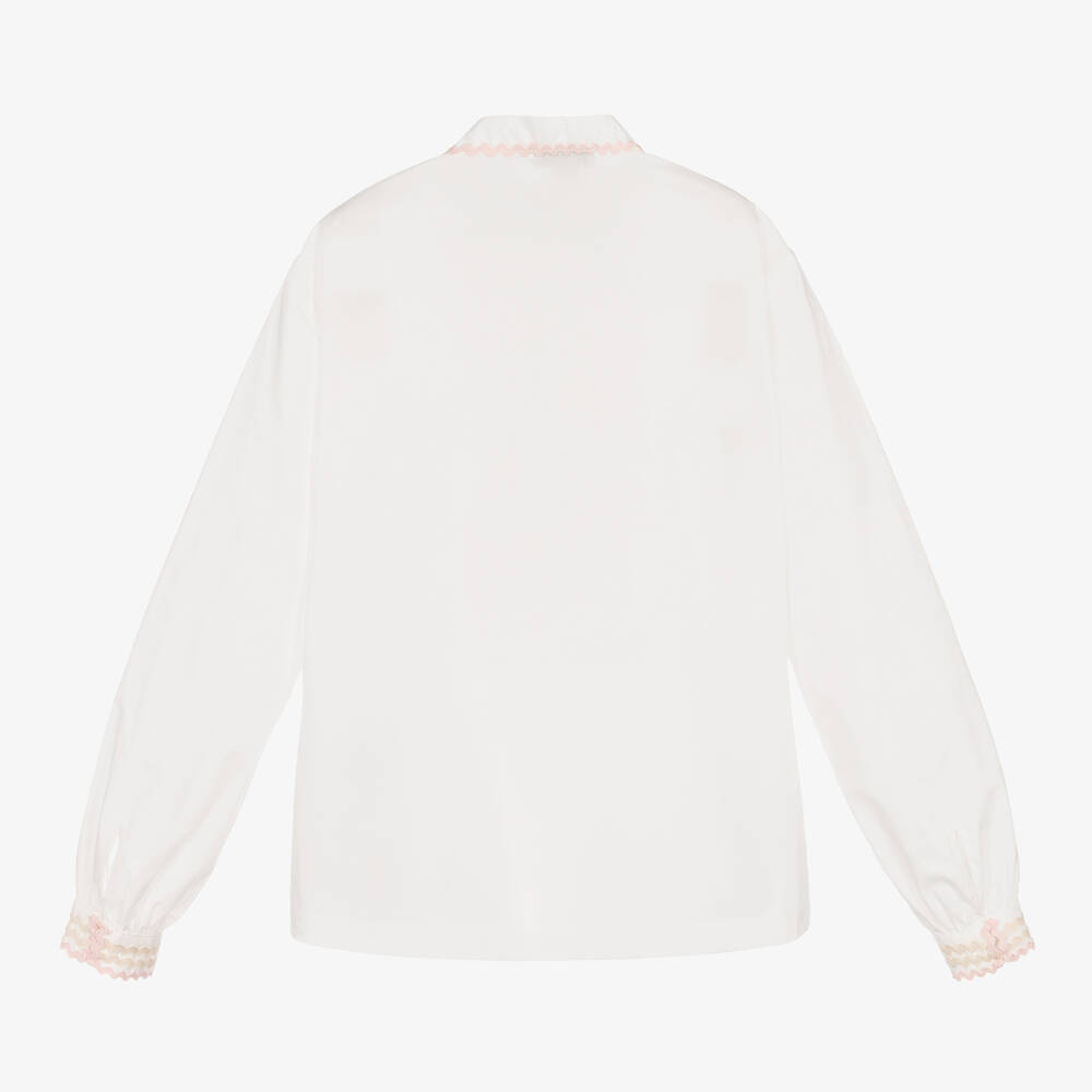 Stella McCartney Kids-بلوز تينز بناتي قطن عضوي لون عاجي | Childrensalon Outlet