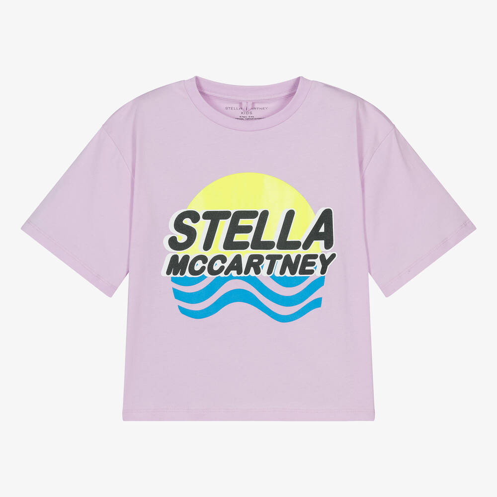 Stella McCartney Kids-تيشيرت قطن عضوي لون بنفسجي للمراهقات | Childrensalon Outlet