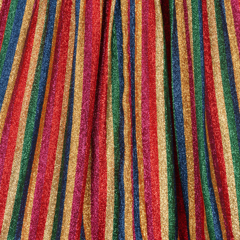 Stella McCartney Kids-فستان فيسكوز وحرير مقلم بألوان قوس قزح متاليك | Childrensalon Outlet