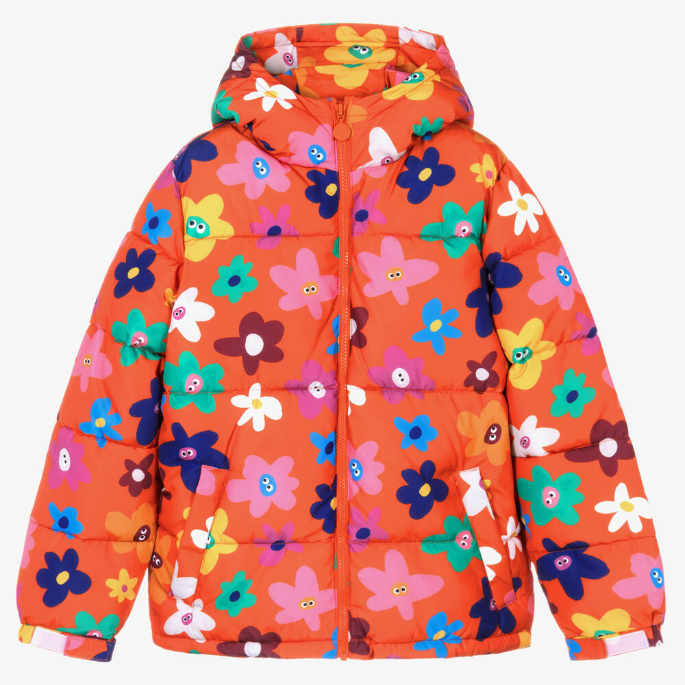 Stella McCartney Kids - Пуховик с разноцветными цветами | Childrensalon