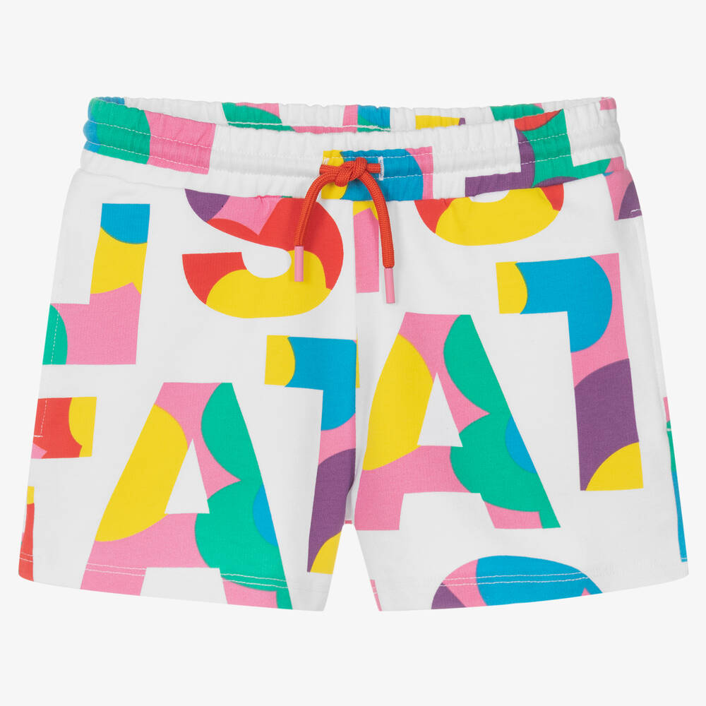 Stella McCartney Kids-شورت تينز بناتي قطن عضوي بطبعة ملونة | Childrensalon Outlet