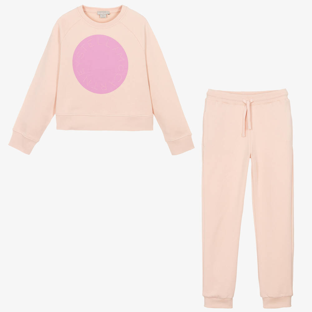 Stella McCartney Kids - بدلة رياضية قطن عضوي لون زهري فاتح للمراهقات | Childrensalon