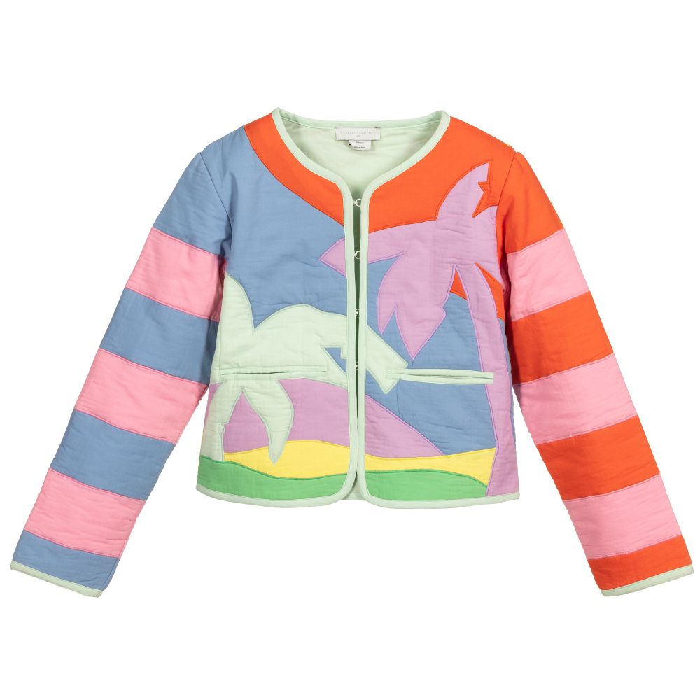 Stella McCartney Kids - جاكيت تينز بناتي قطن بطبعة ملونة | Childrensalon