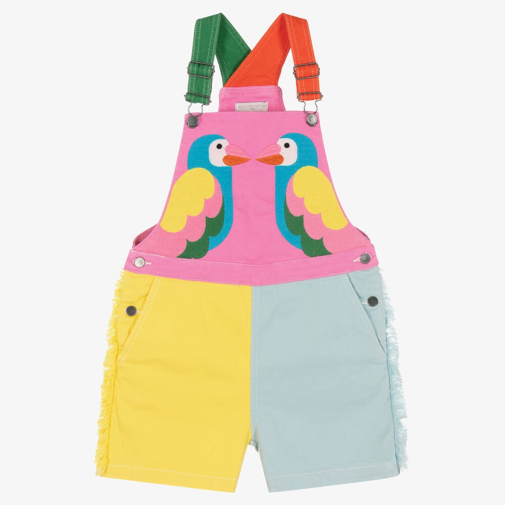 Stella McCartney Kids - Teen Girls Parrot Dungaree Shorts | Childrensalon