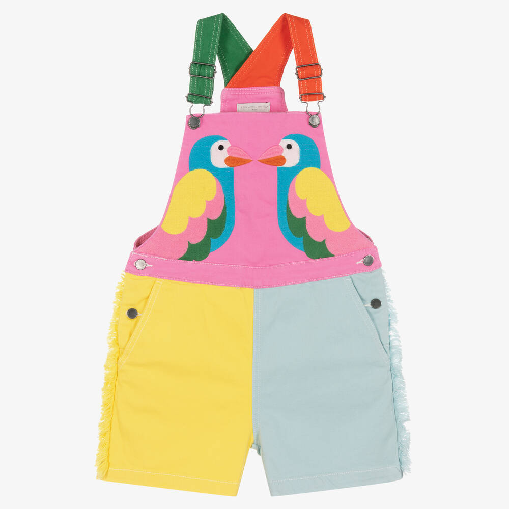 Stella McCartney Kids - Kurze Teen Latzhose mit Papageien | Childrensalon