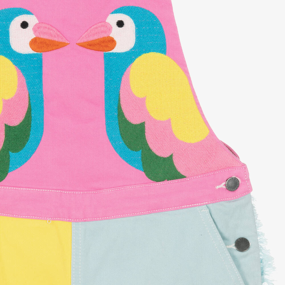 Stella McCartney Kids-Teen Girls Parrot Dungaree Shorts | Childrensalon Outlet