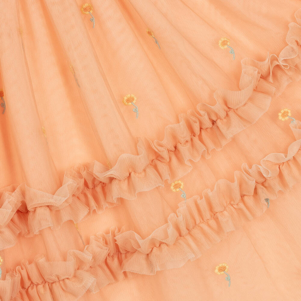 Stella McCartney Kids-Teen Girls Pastel Orange Tulle Dress | Childrensalon Outlet