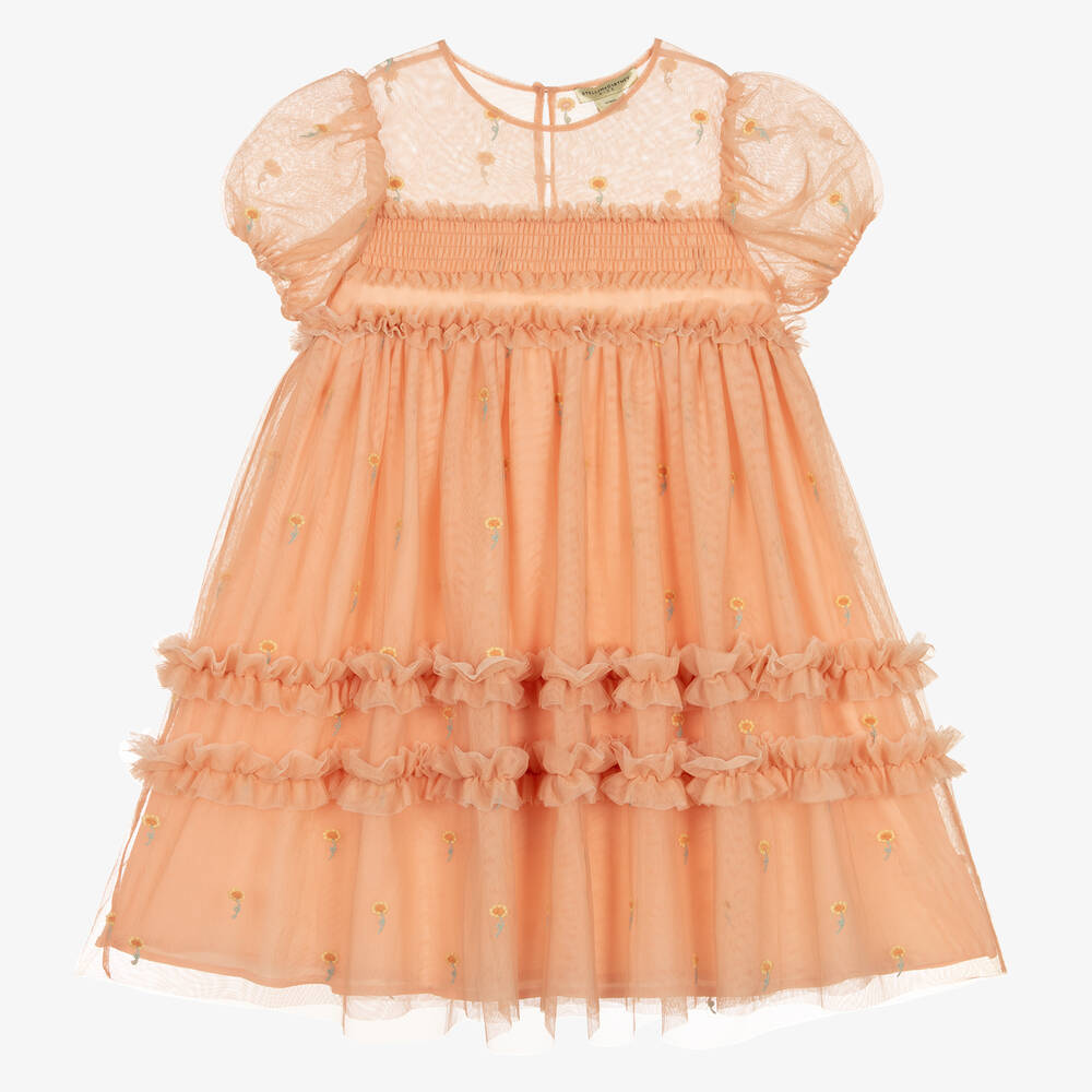 Stella McCartney Kids-Teen Girls Pastel Orange Tulle Dress | Childrensalon Outlet