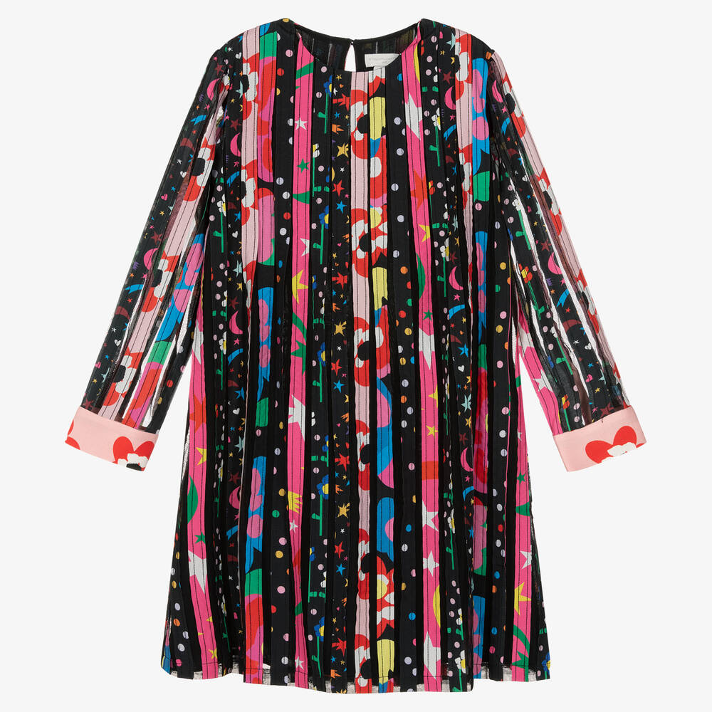 Stella McCartney Kids - فستان تينز بناتي تول وفيسكوز بطبعة ملونة | Childrensalon