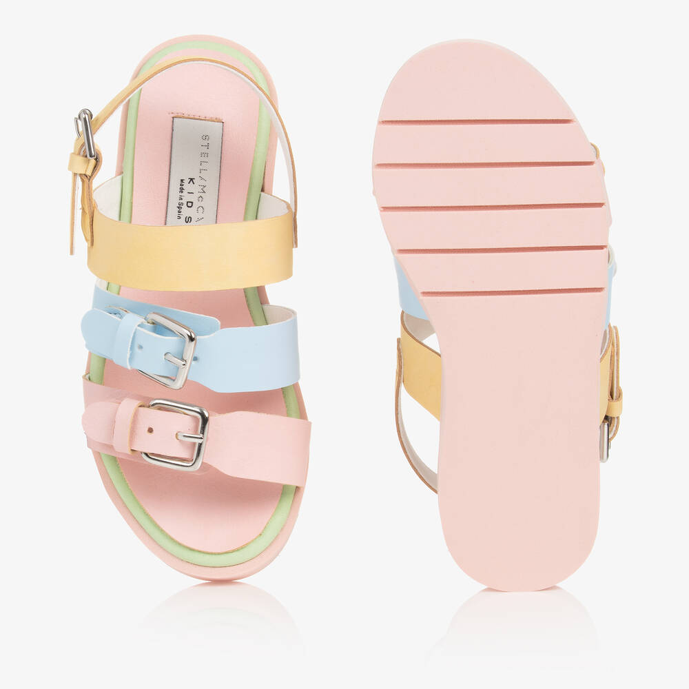 Stella McCartney Kids Teen Girls Pink Blue Buckle Sandals
