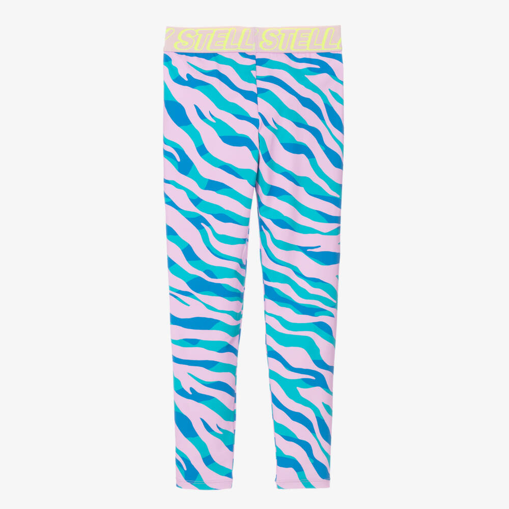 Stella McCartney Kids-Teen Girls Pink & Blue Sports Leggings (UPF50+) | Childrensalon Outlet