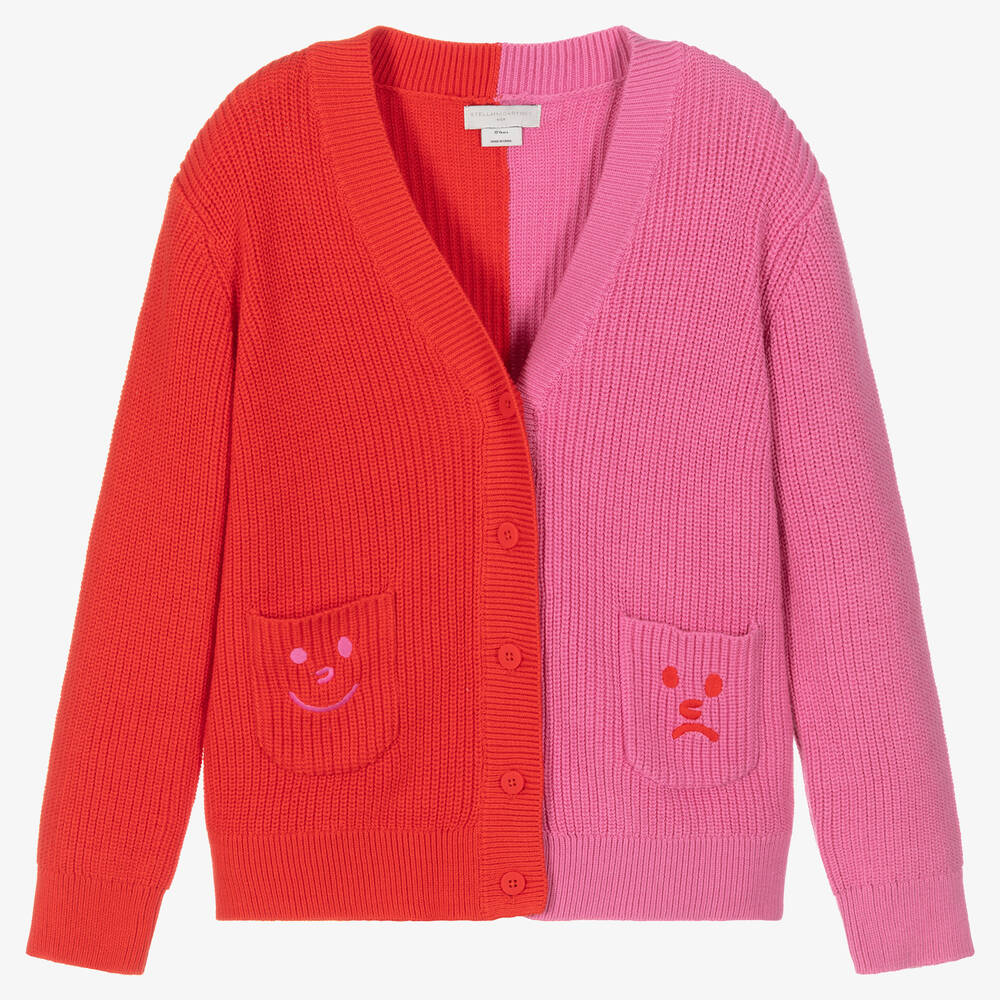 Stella McCartney Kids-Teen Girls Pink Colourblock Cardigan | Childrensalon Outlet
