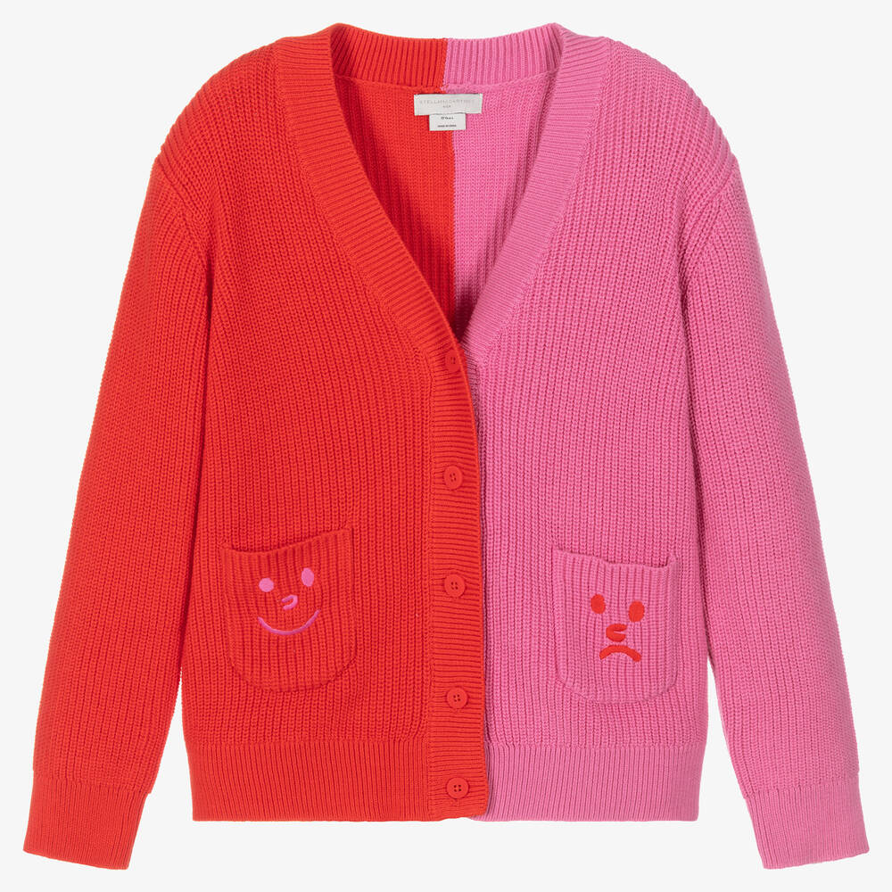 Stella McCartney Kids - كارديغان تينز بناتي قطن عضوي بألوان بلوك | Childrensalon