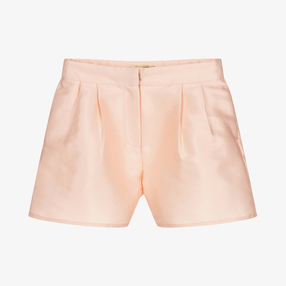 Stella McCartney Kids - Teen Girls Pink Cotton & Silk Shorts | Childrensalon