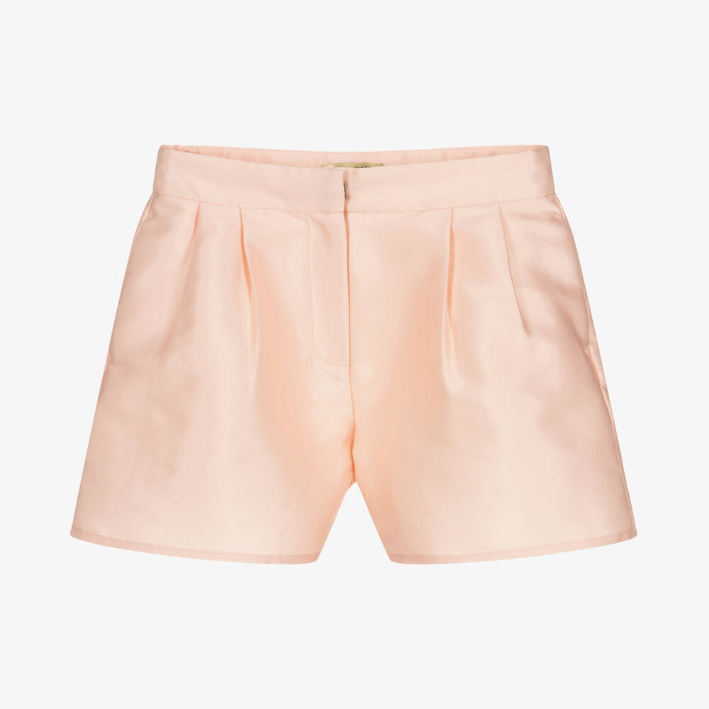 Stella McCartney Kids-شورت تينز بناتي قطن وحرير لون زهري | Childrensalon Outlet