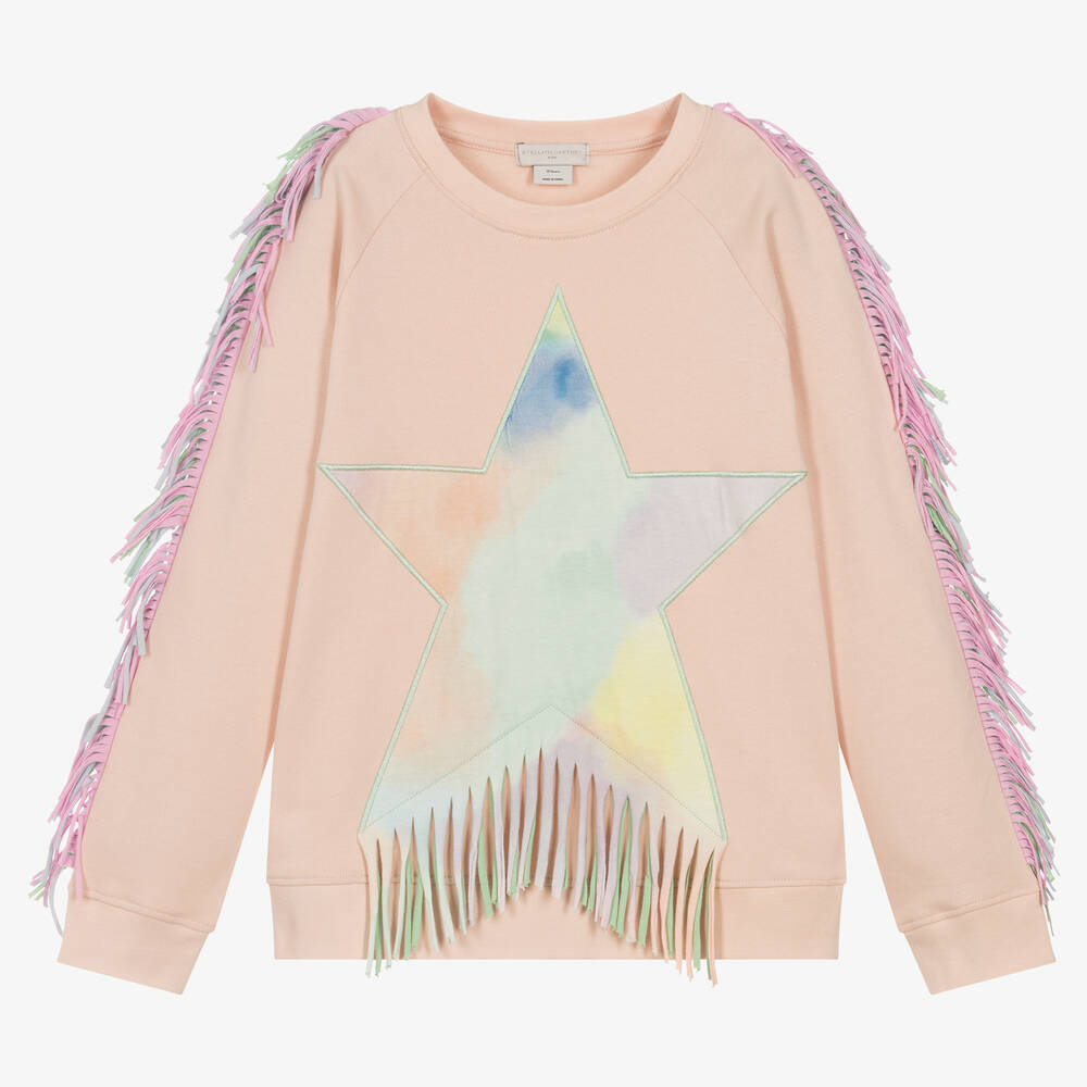 Stella McCartney Kids - Teen Girls Pink Cotton Star Sweatshirt | Childrensalon