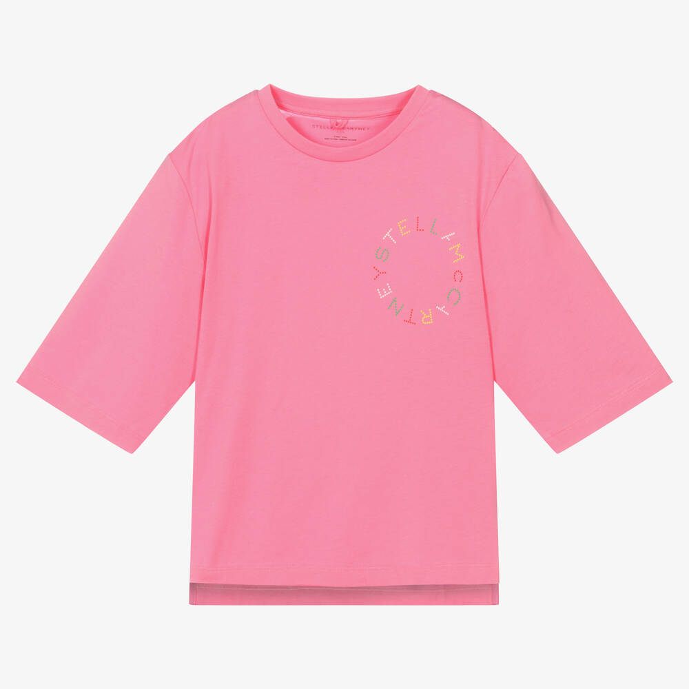 Stella McCartney Kids - Teen Girls Pink Cotton T-Shirt | Childrensalon