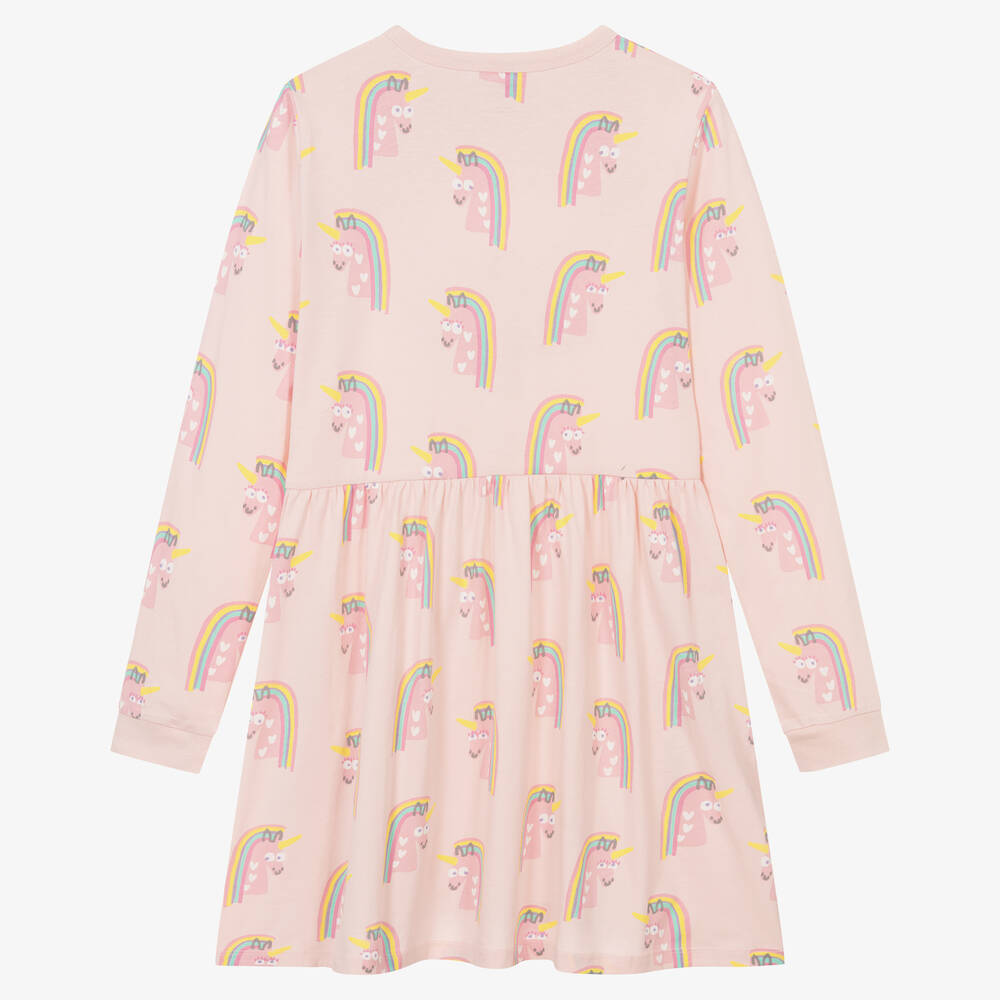 Stella McCartney Kids-Teen Girls Pink Cotton Unicorn Dress | Childrensalon Outlet