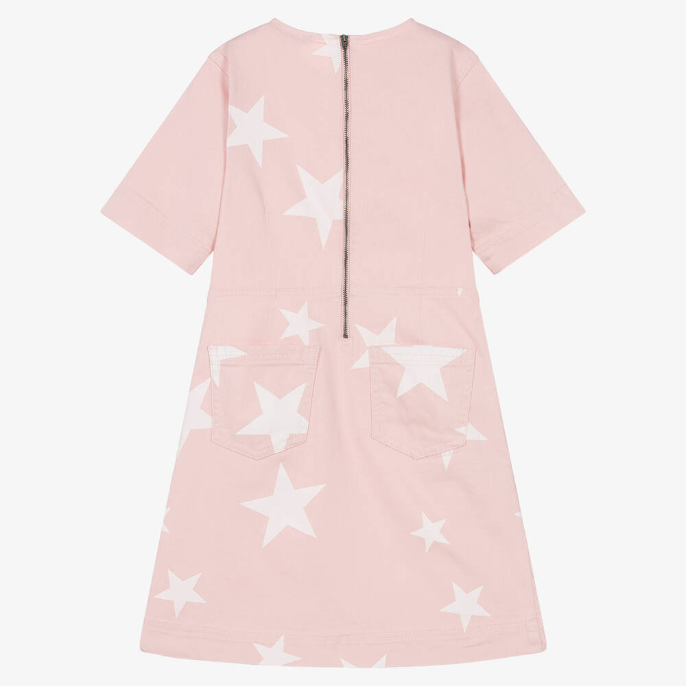 Stella McCartney Kids-Розовое джинсовое платье со звездами | Childrensalon Outlet